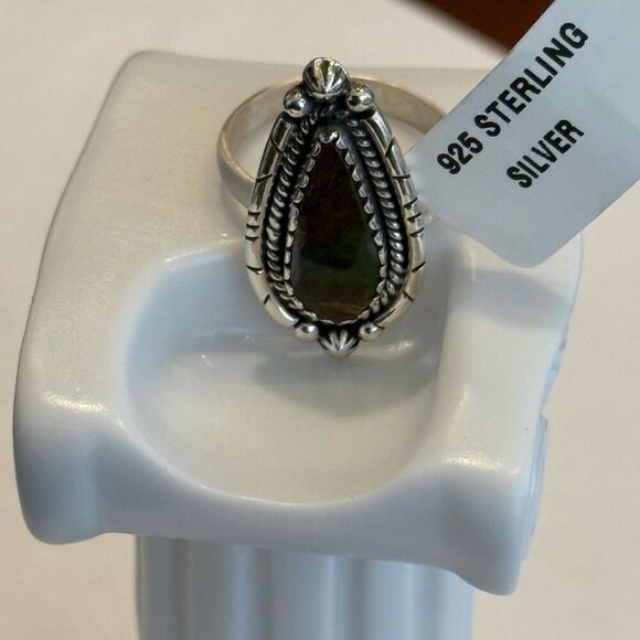 Southwest Rare Ammolite Sterling Silver Adjustable Ring Handmade New - Picture 3 of 4